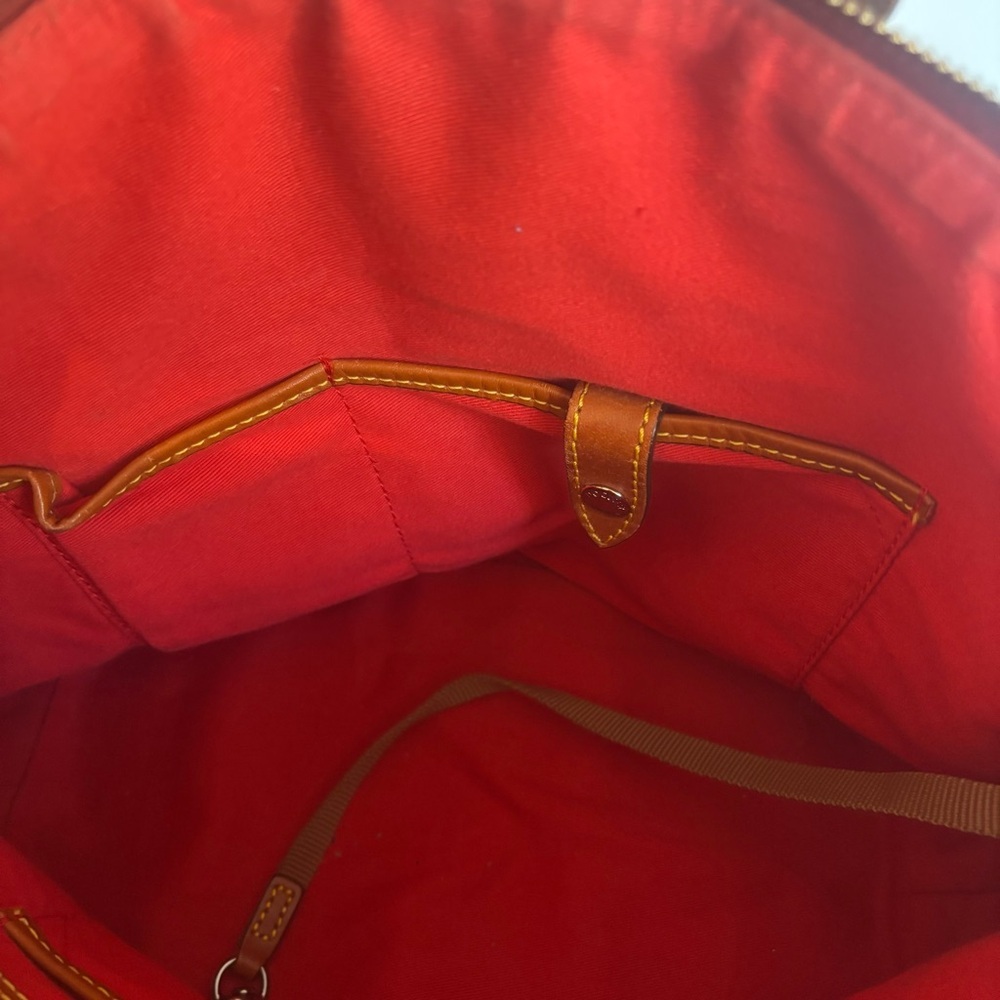 Dooney & Bourke Plaid Satchel in Yellow, Green, Burgundy & Tan - Picture 7 of 16